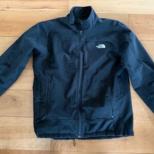 North Face Men's Full Zip Jacket Black XL collared Fur lined Medium weight